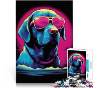 Rompecabezas de 1000 Piezas para Adolescentes Perro al Estilo Miami Vice Diversión Familiar Juego Educativo para cumpleaños y Navidad. 38x26cm
