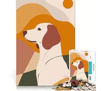 Rompecabezas de 1000 Piezas para Adolescentes Perro,Arte Abstracto Minimalista,Corte, lógica Divertida,Juguete Divertido,Juego Tranquilo,diversión de cumpleaños (38x26cm)
