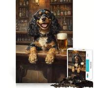 Rompecabezas de 1000 Piezas para Adolescentes Perro Bar Buddy - Juguete para ejercitar la Mente,Juego de relajación,Regalo Divertido de Navidad (38x26cm)