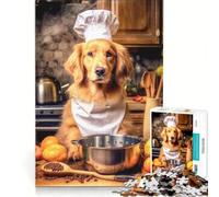 Rompecabezas de 1000 Piezas para Adolescentes Perro cocinando Juego Educativo Actividades Divertidas para Hacer en casa y Fortalecer el Amor Entre Parejas 38x26cm