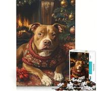 Rompecabezas de 1000 Piezas para Adolescentes: Perro con suéter navideño, Juegos educativos, decoración de Pared, para Fortalecer el Amor Entre Parejas 50x75cm