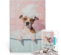 Rompecabezas de 1000 Piezas para Adolescentes Perro en un baño de Burbujas Juegos Juguetes Regalo Mejorar el Amor Entre Parejas 75x50cm