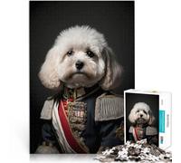 Rompecabezas de 1000 Piezas para Adolescentes Perro en Uniforme Militar Alivio del estrés Cada Pieza es única: un desafiante y Divertido Juego Familiar 50x70cm