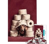 Rompecabezas de 1000 Piezas para Adolescentes Perro Salchicha en un Fuerte de Papel higiénico Rompecabezas para Adolescentes Juegos relajantes para divertirse en Familia Ayuda a ejercitar el Cerebro