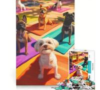 Rompecabezas de 1000 Piezas para Adolescentes: Perros Haciendo Yoga Juegos educativos, Divertidos y con Humor cumpleaños 50x75cm