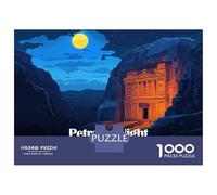 Rompecabezas De 1000 Piezas para Adolescentes Petra by Night, Jordan Rompecabezas para Adultos Juguetes De Bricolaje Desafío Difícil Cumpleaños 52x38cm/1000pcs