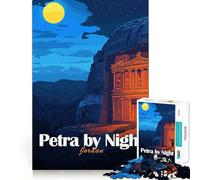 Rompecabezas de 1000 Piezas para Adolescentes Petra by Night,Jordania Arte de Corte preciso Juguete Inteligente para el Cerebro Tiempo de Juego Relajante Actividad de cumpleaños (38x26cm)