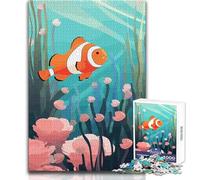 Rompecabezas de 1000 Piezas para Adolescentes: Pez Payaso en un Arrecife de Coral, Rompecabezas, Juegos Familiares, decoración del hogar, Ideas de Regalo, tamaño 38x26cm