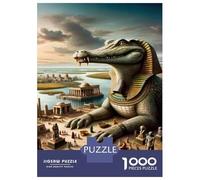 Rompecabezas De 1000 Piezas para Adolescentes Pharaoh's Crocodile Guardian Ancient Egypt's Mythical Symbol Rompecabezas para Adultos Juego Práctico Desafío Difícil Difícil Y Desafiante 70x50cm/1000pc