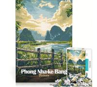 Rompecabezas de 1000 Piezas para Adolescentes Phong Nha-KE Bang Vietnam Arte paisajístico Juegos relajantes desafío difícil colección de Artistas Bellas Artes 38x52cm