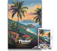 Rompecabezas de 1000 Piezas para Adolescentes, Phuket, Tailandia, Atardecer, diversión Familiar y Noche de Juegos, análisis y lógica, Regalo de cumpleaños, tamaño 50x75cm