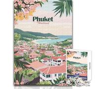 Rompecabezas de 1000 Piezas para Adolescentes, Phuket, Tailandia, Paisaje, Juego Educativo Familiar, Mejora la Memoria, Regalos de cumpleaños, tamaño 50x75cm
