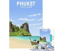 Rompecabezas de 1000 Piezas para Adolescentes Phuket Tailandia Viaje Arte Juego práctico Juguetes adictivos para Cultivar la Paciencia Obra de Arte Regalos Aprendizaje Educativo Tamaño 38x52cm