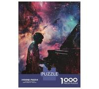 Rompecabezas De 1000 Piezas para Adolescentes Pianist Galaxy Silhouette Rompecabezas para Adolescentes Juego De Ingenio Decoración De Pared Difícil Y Desafiante 70x50cm/1000pcs