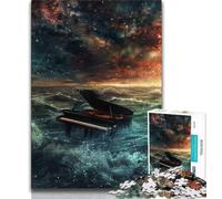 Rompecabezas de 1000 Piezas para Adolescentes: Piano en el océano Rompecabezas de 1000 Piezas para Adolescentes interacción Entre Padres e Hijos a Partir de 14 años 50x75cm