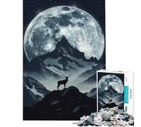 Rompecabezas de 1000 Piezas para Adolescentes Pico del Ciervo Iluminado por la Luna un desafío para el Desarrollo de la Inteligencia Juguetes adictivos Juegos relajantes para la diversión Familiar