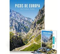 Rompecabezas de 1000 Piezas para Adolescentes Picos de Europa NTL Park Fine Cut Art Logic Fun Toy Cozy Time Play Christmas Wall Decor (50x75cm)