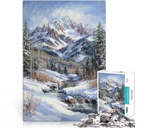 Rompecabezas de 1000 Piezas para Adolescentes Picos nevados Reducción del estrés Interesante Decoración hogar 38x26cm