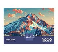 Rompecabezas De 1000 Piezas para Adolescentes Pikes Peak Mountain Illustration Rompecabezas para Adultos Juguetes Antiestrés Difícil Difícil Desafiante De Completar 52x38cm/1000pcs