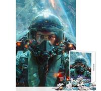 Rompecabezas de 1000 Piezas para Adolescentes Piloto de Combate en Cabina Rompecabezas de 1000 Piezas Juego de ingenio Ideas de Regalo Carrera de Velocidad Manual (38x26cm)