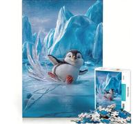 Rompecabezas de 1000 Piezas para Adolescentes Pingüino resbalando sobre Hielo Juegos Divertidos para ejercitar la Mente y Las Manos Un desafío único 50x75cm