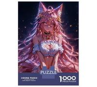 Rompecabezas De 1000 Piezas para Adolescentes Pink Anime Fox Girl Rompecabezas para Adultos Juegos De Relajación Desafío Difícil Desafío Educativo 70x50cm/1000pcs