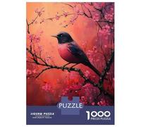Rompecabezas De 1000 Piezas para Adolescentes Pink Bird on Cherry Blossom Branch Rompecabezas para Adultos Juego De Ingenio Una Obra De Arte Gran Regalo para Jugar 52x38cm/1000pcs