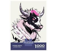 Rompecabezas De 1000 Piezas para Adolescentes Pink Bull Illustration Rompecabezas para Adolescentes Juguetes Antiestrés Regalos para Mujeres Regalos para Reducir El Estrés 70x50cm/1000pcs