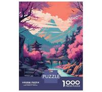 Rompecabezas De 1000 Piezas para Adolescentes Pink Cherry Blossom Lake Rompecabezas para Adultos Juguetes Antiestrés Regalos para Mujeres Desafiante De Completar 52x38cm/1000pcs