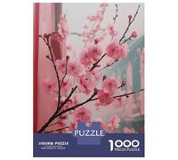 Rompecabezas De 1000 Piezas para Adolescentes Pink Cherry Blossoms in Bloom Rompecabezas para Adultos Juguetes Antiestrés Decoración del Hogar Gran Regalo para Jugar 52x38cm/1000pcs