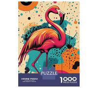 Rompecabezas De 1000 Piezas para Adolescentes Pink Flamingo Art Print Pink Flamingo Rompecabezas para Adultos Juguetes Antiestrés Decoración del Hogar Gran Regalo para Jugar 38x26cm/1000pcs