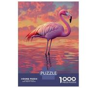 Rompecabezas De 1000 Piezas para Adolescentes Pink Flamingo Sunset Reflection Rompecabezas DIY Juguetes Mejora La Memoria Oferta como Regalo para Toda La Familia 70x50cm/1000pcs