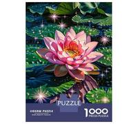 Rompecabezas De 1000 Piezas para Adolescentes Pink Lotus Flower on Water Rompecabezas para Adultos Juego De Ingenio para Mejorar La Memoria Regalos para Amigos Y Familiares 52x38cm/1000pcs