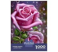Rompecabezas De 1000 Piezas para Adolescentes Pink Rose Wall Art Print Rompecabezas para Adultos Juego Práctico Decoración De Pared Regalos Y Cumpleaños Únicos 70x50cm/1000pcs