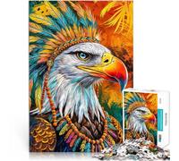 Rompecabezas de 1000 Piezas para Adolescentes Pintando águilas Coloridas Desafiante Difícil Adecuado para decoración de Escritorio. 38x26cm