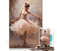 Rompecabezas de 1000 Piezas para Adolescentes Pintura al óleo de Bailarina,articulaciones Suaves,diversión,Entrenamiento Mental,Juego Casual,decoración navideña (38x52cm)
