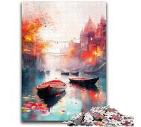 Rompecabezas de 1000 Piezas para Adolescentes, Pintura al óleo de Barco, Juego Familiar, antiestrés, desafío difícil, Regalo de Amigo Secreto, 50x75cm