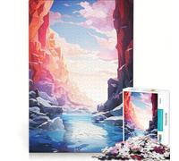 Rompecabezas de 1000 Piezas para Adolescentes: Pintura al óleo de Cuevas de Hielo, Juego Imposible, Entrena tu Cerebro y Tus Manos, Regalo de cumpleaños, Regalos 38x26cm