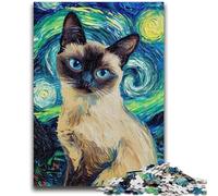 Rompecabezas de 1000 Piezas para Adolescentes, Pintura al óleo de Gato, Juguete Educativo Intelectual descompresor, Regalo de Amigo Secreto, 26x38cm