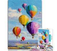 Rompecabezas de 1000 Piezas para Adolescentes, Pintura al óleo de Globo aerostático, Juego Educativo Familiar, Regalos para Amigos y Familiares para Mayores de 14 años, 38x26cm