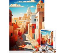 Rompecabezas de 1000 Piezas para Adolescentes Pintura al óleo de la Calle Bukhara Juguete Educativo Regalo de Amigo Secreto Juego de ingenio Ayuda a ejercitar el Cerebro tamaño 38x26cm