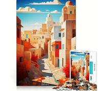 Rompecabezas de 1000 Piezas para Adolescentes,Pintura al óleo de la Calle de Bujará,Juego de Bordes limpios,Juguete de Desarrollo cognitivo,Juego de Entretenimiento,Regalo de decoración navideña