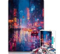 Rompecabezas de 1000 Piezas para Adolescentes, Pintura al óleo de Paisaje Urbano, Ayuda a ejercitar el Cerebro, Juguetes adictivos para Cultivar la Paciencia y Mejorar la Memoria (75x50cm)