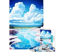 Rompecabezas de 1000 Piezas para Adolescentes Pintura al óleo de Pamukkale Juegos Divertidos para un desafío Educativo Juguete Regalo para cumpleaños antiestrés (tamaño 38x26cm)