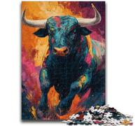 Rompecabezas de 1000 Piezas para Adolescentes, Pintura al óleo de Toro, Juego Familiar, antiestrés, desafío difícil, Adecuado para Parejas, 50x75cm