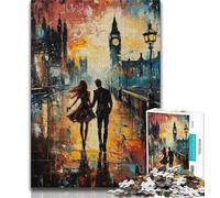 Rompecabezas de 1000 Piezas para Adolescentes Pintura al óleo del Paisaje Urbano de Londres Rompecabezas de 1000 Piezas Juego desafiante Toda la Familia 75x50cm