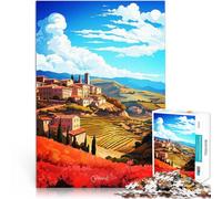 Rompecabezas de 1000 Piezas para Adolescentes Pintura al óleo del Priorat, España Juego de Preguntas Gran Regalo para Juegos 75x50cm