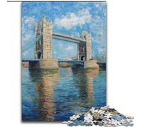 Rompecabezas de 1000 Piezas para Adolescentes, Pintura al óleo del Puente de Londres Juguete Educativo Toda la Familia tamaño 26x38cm