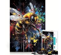 Rompecabezas de 1000 Piezas para Adolescentes Pintura de Abejas,Juego desarrollar la coordinación cognitiva,Regalo Relajante,Actividad Divertida para cumpleaños (38x26cm)