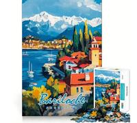 Rompecabezas de 1000 Piezas para Adolescentes Pintura de Bariloche,Argentina,Arte de Corte Suave,Juego Mental,Regalo,Tiempo de Juego Relajante,Navidad,Arte de Ocio (38x52cm)